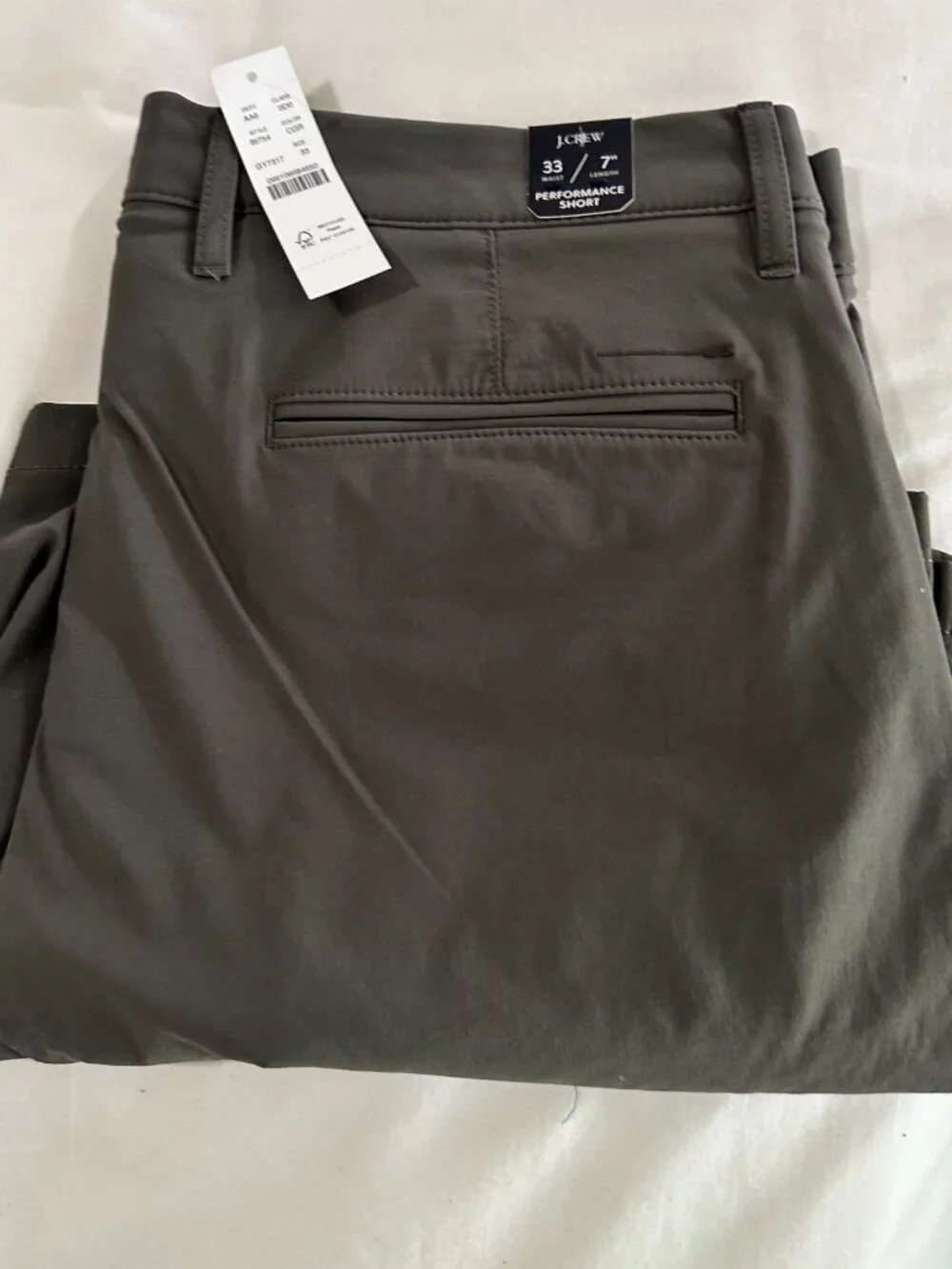 J. CREW Men's Performance Shorts, new with tags, Size 33